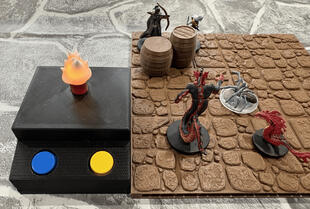 Table Torch lighting a battle!