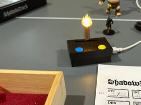 The mini stands alone with his torch