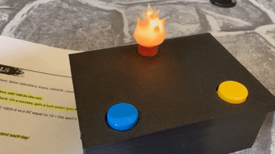 Immersive Torchlight in Real Time Animated GIF showing Table Torch cycling through white, orange, and red light to visually track torch duration in a tabletop RPG.