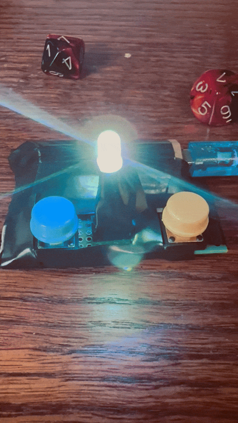 Immersive Torchlight in Real Time Animated GIF showing Table Torch cycling through white, orange, and red light to visually track torch duration in a tabletop RPG.