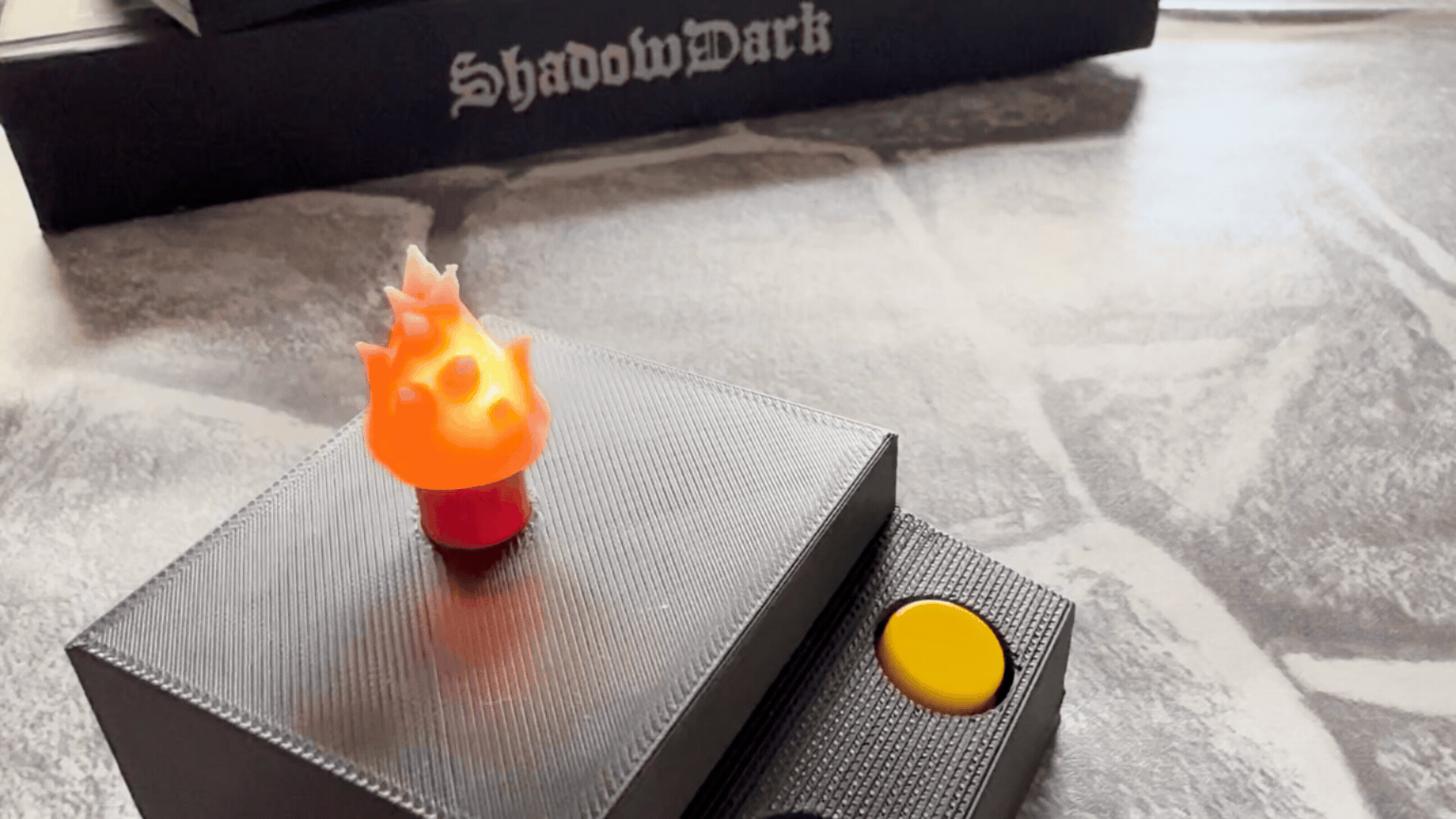 Immersive Torchlight in Real Time Animated GIF showing Table Torch cycling through white, orange, and red light to visually track torch duration in a tabletop RPG.